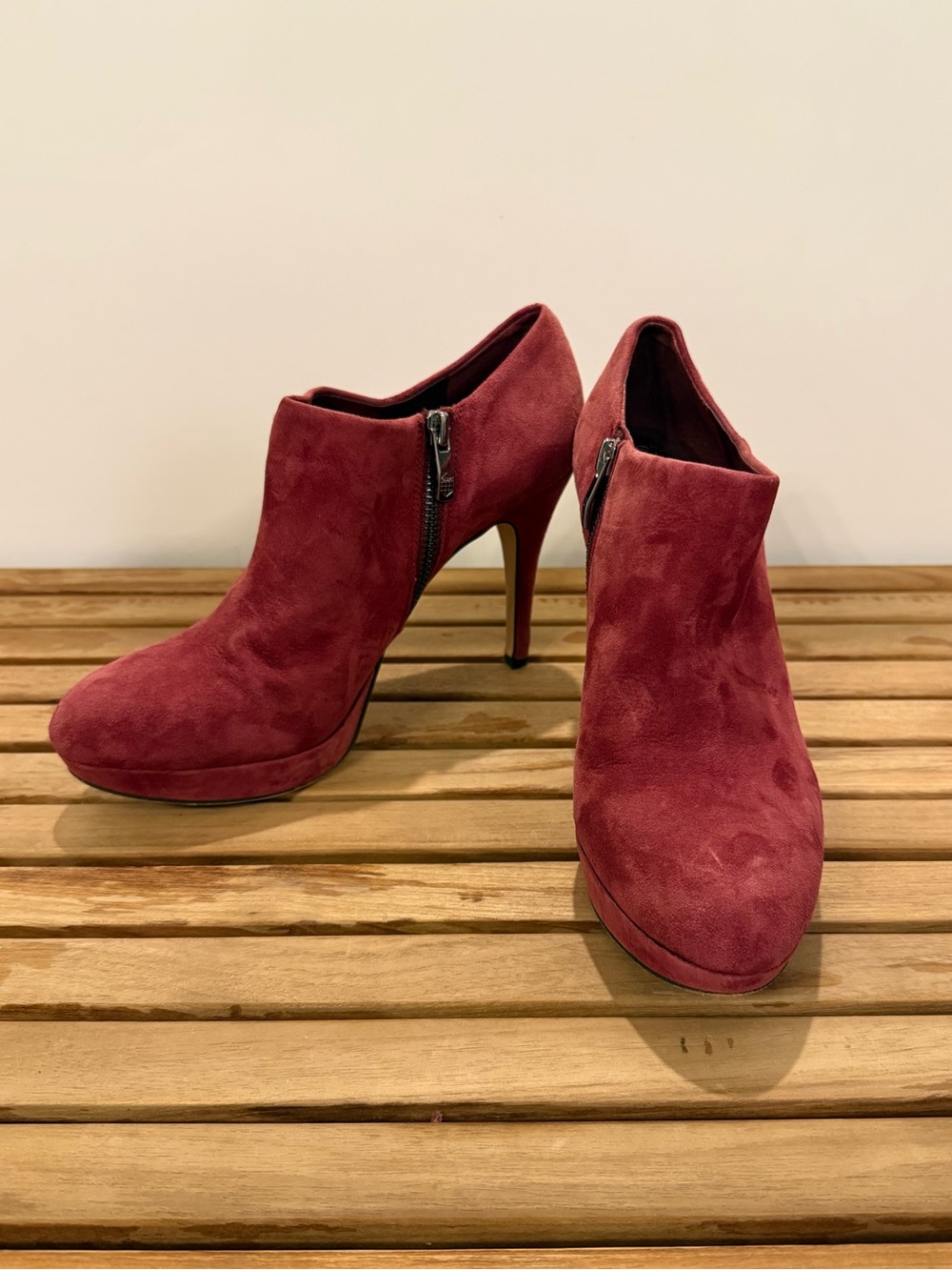 Vince Camuto Wine Suede Ankle Booties